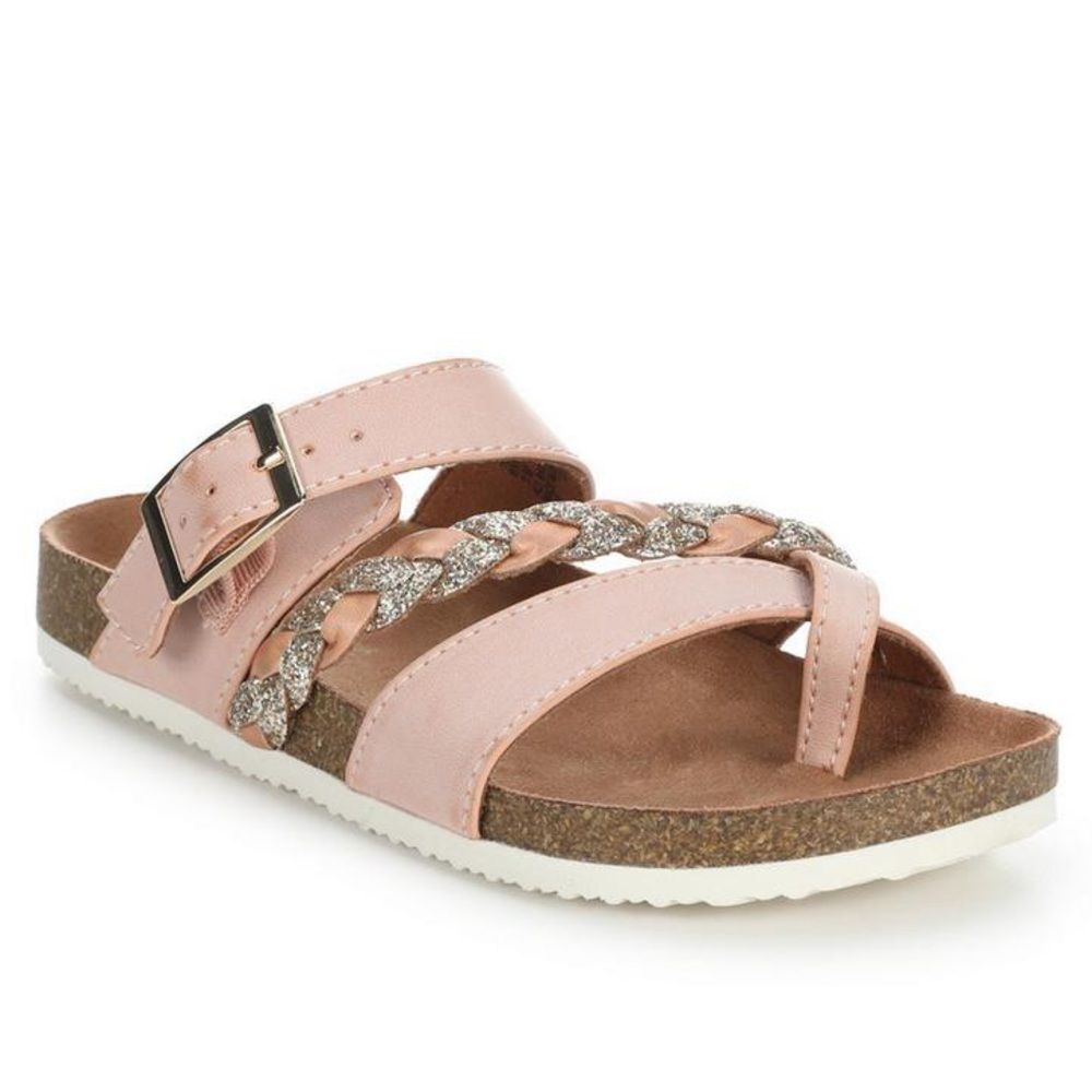 White Mountain Kids Gramma Braided Sandals Blush Gold Toddler Girls 11 NEW
